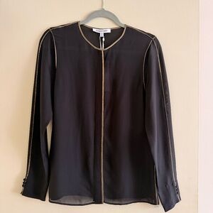 ELIZABETH and JAMES NWT Black See-Through Blouse XS